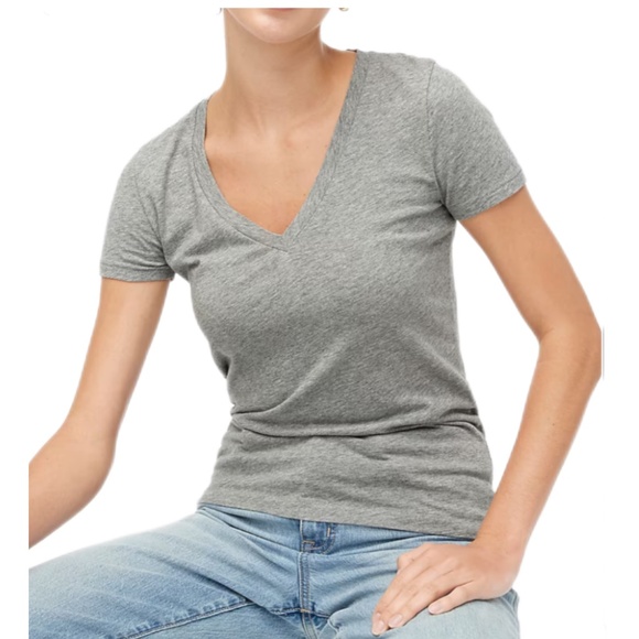 New J.Crew V-neck Vintage Slub Cotton Tee - Picture 1 of 4